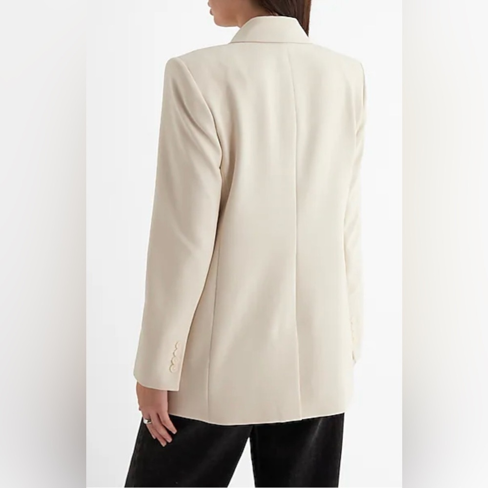 NEW Express Women’s Cream Double Breasted Removable Corsage Blazer Size XL - Picture 5 of 13